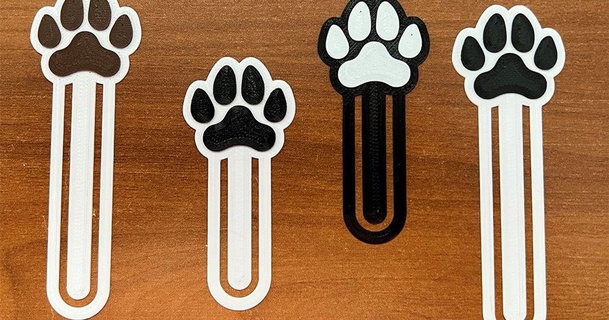 dog paw bookmark ironfan72 3D Models Household Office boomark 3d print model - Mito3D