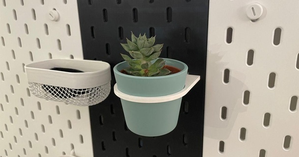 skadis plante titulaire soutien theo 3D modèles loisir fabricants organisateurs plantes bureau ikeaskadis 3d print model - Mito3D