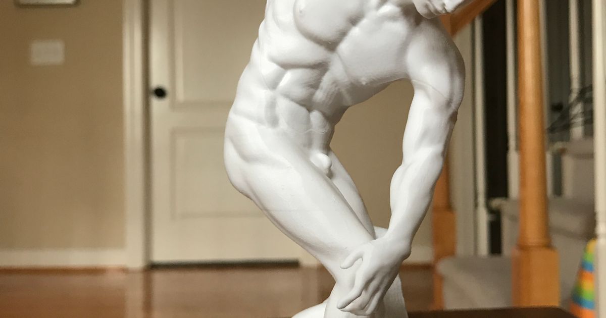 muscular discobolus support icefox download free stl model printablescom 3d models art & design sculptures classic disc discus greek 3D print model - Mito3D