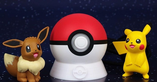 Pokemon pokeball più nintendo interruttore controller In piedi strano costruttore 3D Modelli gadget thingiverse 3d print model - Mito3D