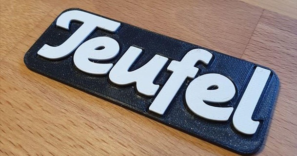teufel logo sign andreas g 3D Models Hobby & Makers Music devil system surround 3d print model - Mito3D