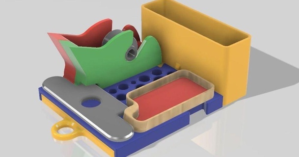 kompakt sıra organizatör andreas 3D modeller ev halkı ofis masaüstü fusion360 masa düzenleyici şeytani 3d print model - Mito3D