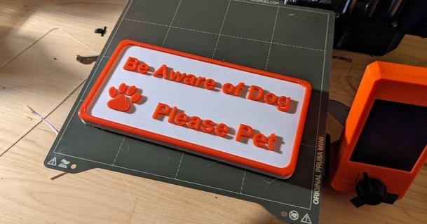 aware dog sign fantastic plastic person 3D Models Household Pets pet pawprint 3d print model - Mito3D