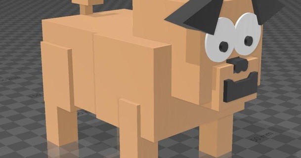 bloc carlin fot717 3D modèles art conception dessins chien animal pixel bouledogue 3d print model - Mito3D