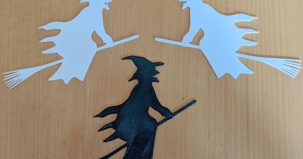 witch silhouette uke 3D Models Art & Design Other Designs broom 3d print model - Mito3D