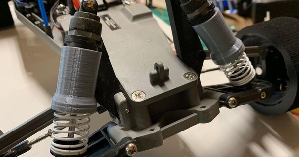 traxxas bandito shock supporto SÌ 3D Modelli passatempo creatori RC robotica thingiverse traxxasbandit mousedroid 3d print model - Mito3D