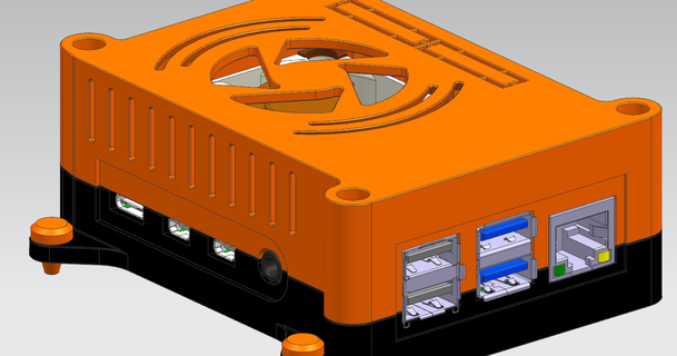 framboise pi 4 Cas gaine vesa monter interne ventilateur ronnys 3D modèles loisir fabricants électronique tarte framboises raspberrypi4 3d print model - Mito3D