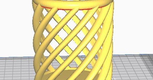 spirale penna titolare supporto supporti pioggia pettirossi 3D Modelli domestico ufficio concorso 3d print model - Mito3D