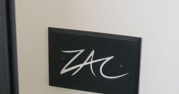 zac personalized walled plate zacokalo  3D Models  Art & Design  Other Art & Designs plate wallart personalized coverplate zac  3d print model - Mito3D