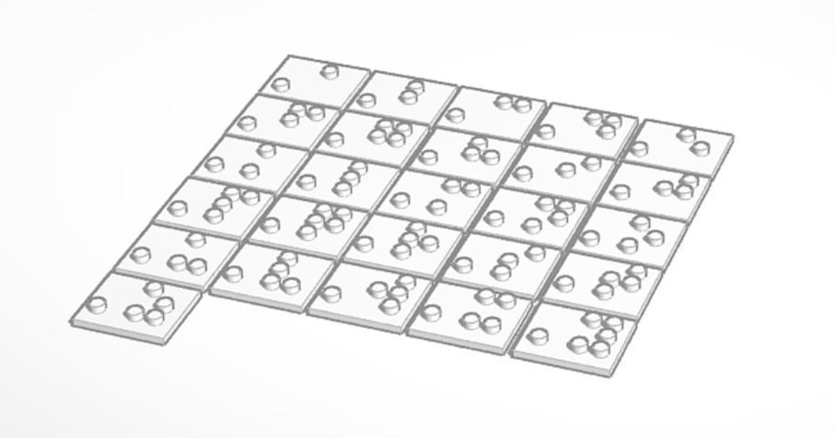 Braille fayans kraliçe kumaş 3D modeller öğrenme nesneler şeytani 3D print model - Mito3D