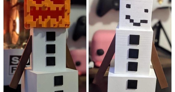 Minecraft kar Golem hararetli öğrenci 3D modeller gadget'lar adam Noel kardan 3d print model - Mito3D