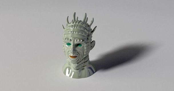 alien head 5 steedmaker 3D Models Art & Design Sculptures starwars bust sculpture miniature 3d print model - Mito3D
