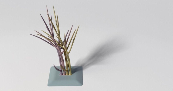 surreale cespuglio destriero 3D Modelli arte design sculture estrusore decorazione trofeo pianta arredamento 3d print model - Mito3D