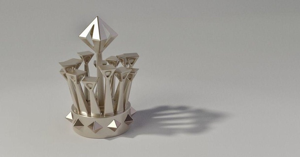 triangular flourish steedmaker 3D Models Art & Design Sculptures trophy art sculpture miniature award 3d print model - Mito3D