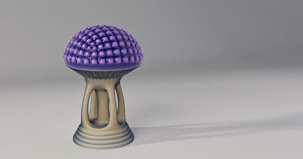 estilizado cogumelo corceleiro 3D modelos arte Projeto esculturas decoração troféu plantar 3d print model - Mito3D