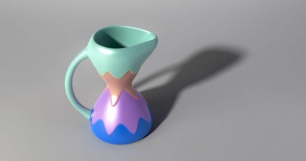 ondulato vaso destriero 3D Modelli arte design sculture cucina pentola contenitore utensile 3d print model - Mito3D