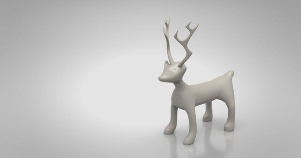antlered creature standing steedmaker 3D Models Art & Design Sculptures deer thingiverse beast antler 3d print model - Mito3D