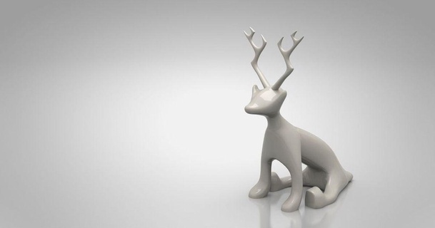 corna creatura seduta destriero 3D Modelli arte design sculture decorazione cervo figurina arredamento scultura 3d print model - Mito3D