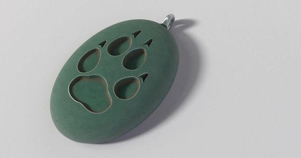 wolf track pendant steedmaker 3D Models Fashion Women dog necklace thingiverse 3d print model - Mito3D
