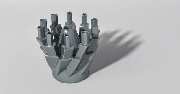 hard edged taç yaprağı motor atçı 3D modeller Sanat tasarım heykeller dekorasyon Kulp destek konteyner heykel 3d print model - Mito3D
