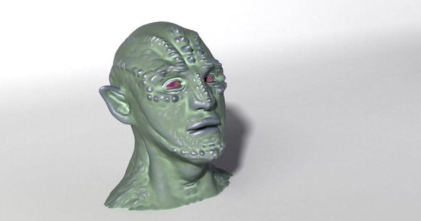 alien head ii bust steedmaker 3D Models Art & Design Sculptures monster sculpture creature 3d print model - Mito3D