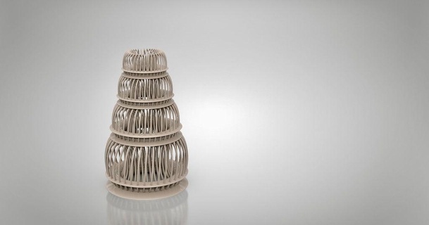 Primavera bobina torre corceleiro 3D modelos arte Projeto designs vaso decoração escultura enfeite 3d print model - Mito3D