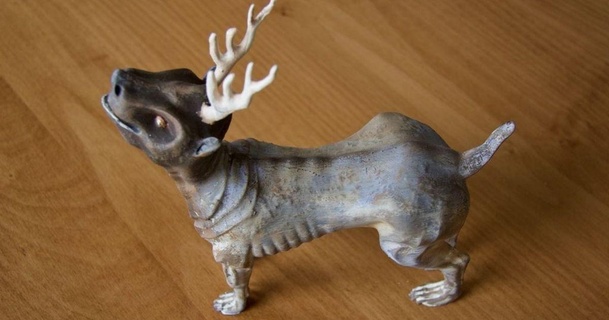 híbrido criatura 9 corceleiro 3D modelos arte Projeto esculturas decoração cão lagarto animal veado 3d print model - Mito3D