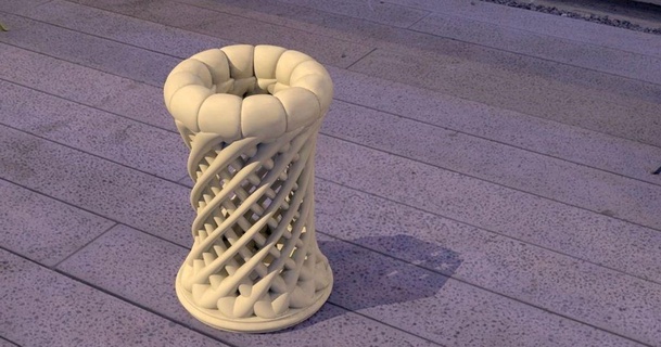 retorcido tejido envase corcel 3D modelos casa equipo soporte portalápiz utensilio cesta 3d print model - Mito3D