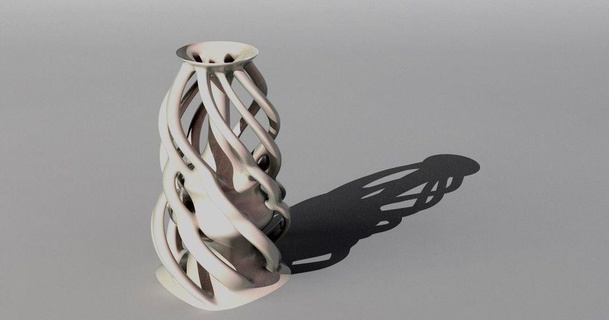 spiral articulated vase steedmaker 3D Models Art & Design Sculptures pot decoration holder container 3d print model - Mito3D