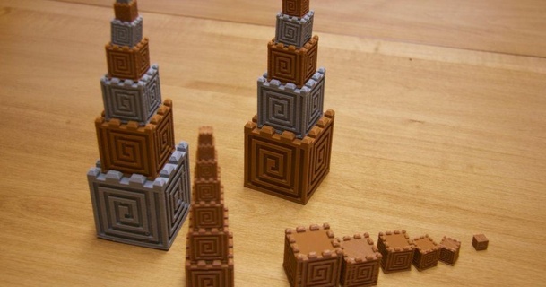 Aztek küp kule bloklar atçı 3D modeller Sanat tasarım heykeller oyuncak oyuncaklar şeytani 3d print model - Mito3D
