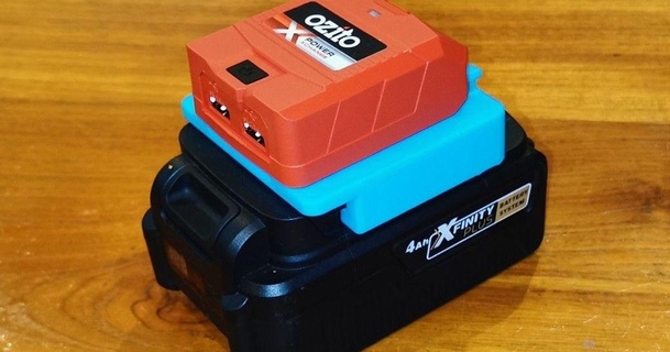 Aldi xfinity Batterie Ozito Werkzeuge Adapter 05wel 3D Modelle Hobby Macher thingiverse einhell xfinitybattery 3d print model - Mito3D
