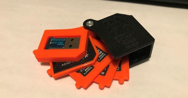 parametrik sd kart Kulp destek kalamar plastik 3D modeller gadget'lar bilgisayarlar sdcardholder openscad bilgisayar Aksesuarları microsdcardholder sdcards 3d print model - Mito3D