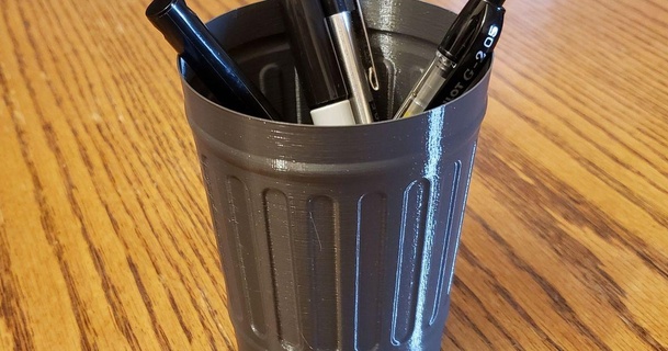 trash pencil holder vase mode bobmakes  3D Models  Household  Office holder pencil wastebin garbage bin 1  3d print model - Mito3D