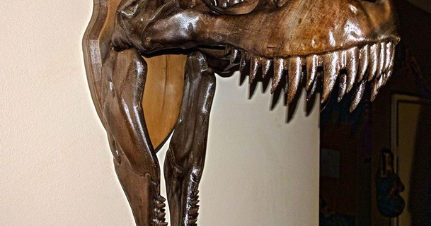 montaj plak t rex kafatası düşmanlaştırıcı 3D modeller hobi yapımcılar fikirler Trex Tyrannosaurus iskelet şeytani 3d print model - Mito3D