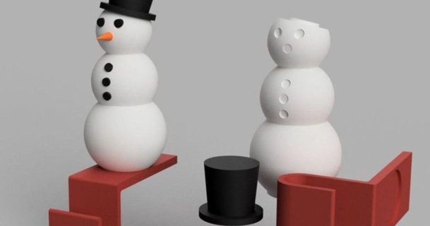 pupazzo neve calza gancio criptomantelli 3D Modelli stagione disegni inverno Natale anni 3d print model - Mito3D