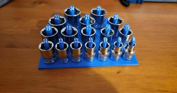 3 8 socket holder shallow 8-24mm somtan 3D Models Hobby & Makers Other Ideas thingiverse 3d print model - Mito3D