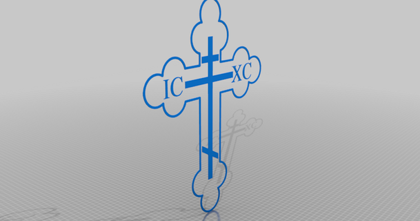 emoldurado 3 Barra Cruz bizantino ortodoxo litúrgico 3d 3D modelos passatempo fabricantes Ideias católico thingiverse 3d print model - Mito3D