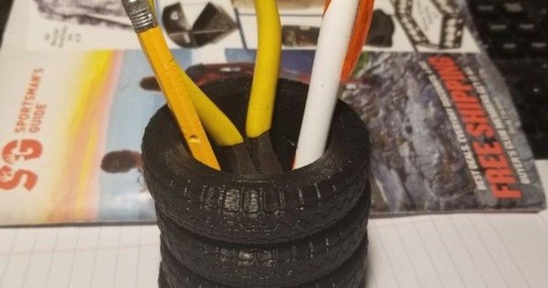 pen holder midvale 3D Models Household Office penholder tire 3d print model - Mito3D