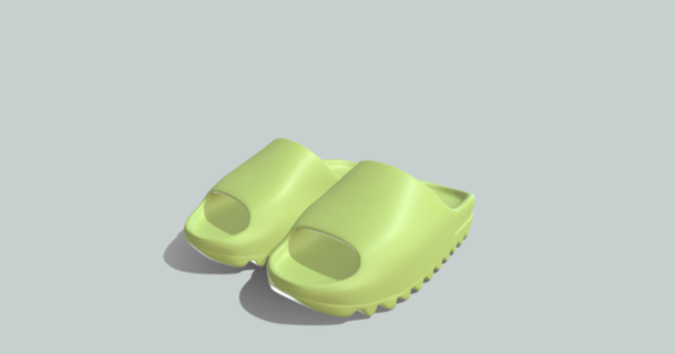 yeezy diapositives imprimable orangemn6 3D modèles mode accessoires impression chaussure chaussures portable 3d print model - Mito3D