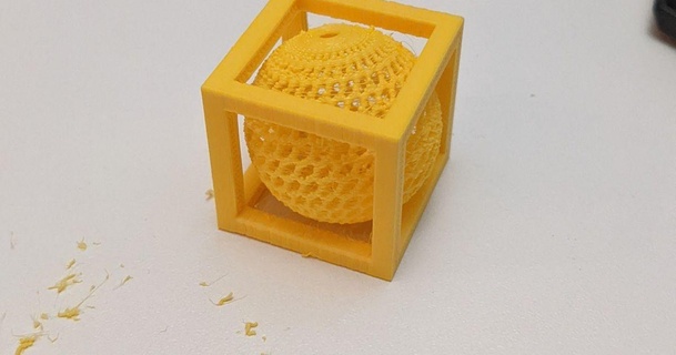 voronoi sphere inside hollow cube flwe 3D Models Art & Design Sculptures captured 3d print model - Mito3D