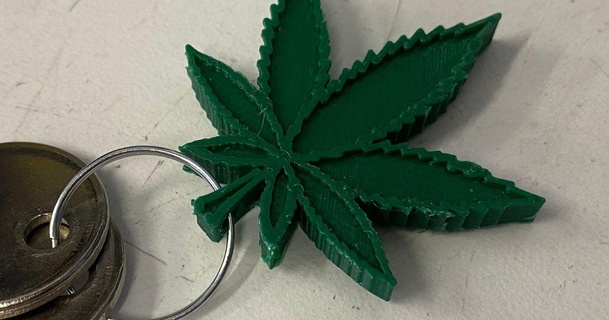 Cannabis Blatt Schlüsselbund Joel 3D Modelle Kunst Design 2D Platten Logos 3d print model - Mito3D