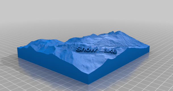 snow lake 3d trail map - pnw hiking jay speidell 3D Models Art & Design Other Designs 3dmap thingiverse 3dmaps 3d print model - Mito3D