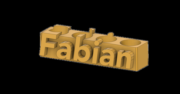 fünfzehnhalter namen Fabian 3D Modelle Drucker Zubehör Box Halter Unterstützung Bleistift Bleistifthalter Name 3d print model - Mito3D