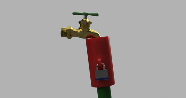 hose lock ryanguy 3D Models Household Outdoor & Garden security hosepipe 3d print model - Mito3D