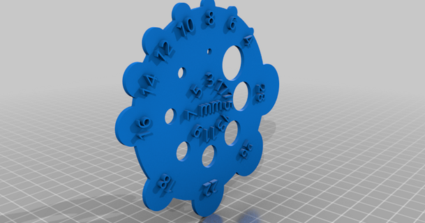 Kreis Spur Vorlage Plastikteile 3D Modelle Hobby Macher Werkzeuge Lochmaß thingiverse Kreisvorlage Kreismaß 3d print model - Mito3D