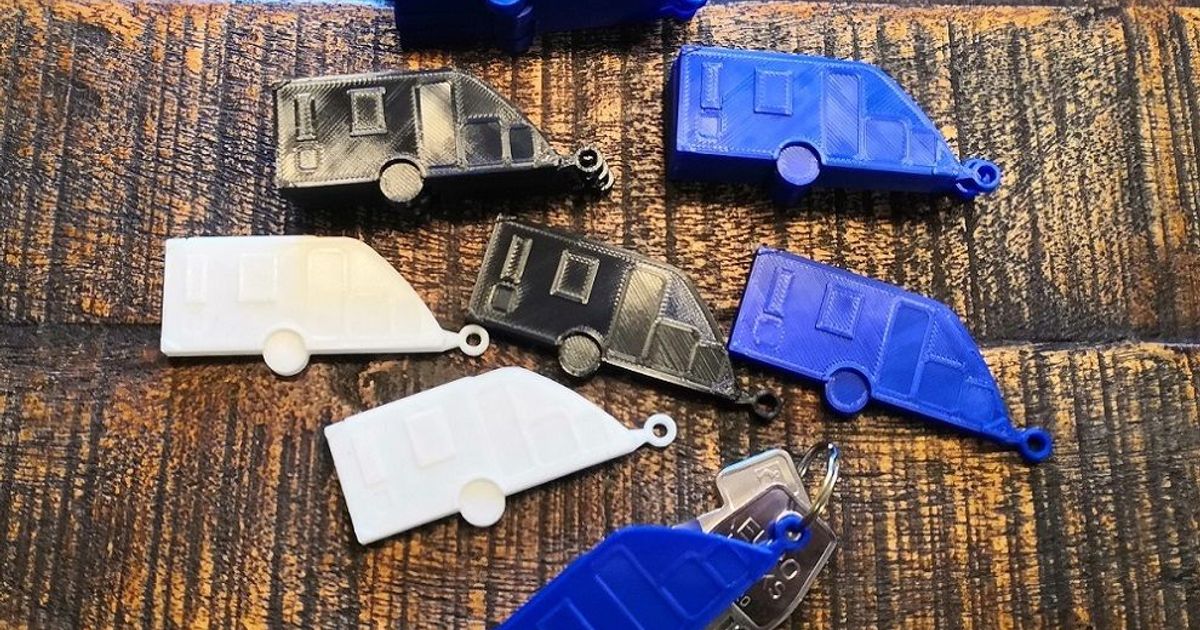 knaus caravan keychain sport fun herrriebmann 3D Models Toys & Games Vehicles thingiverse wohnwagen 3D print model - Mito3D