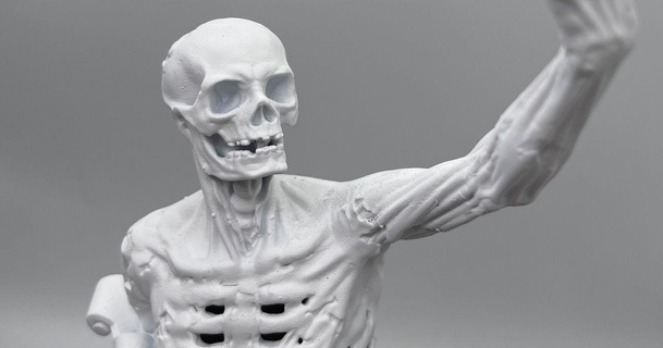 tránsito rene chalón esqueleto gérmenes 3D modelos Arte diseño esculturas Víspera Santos estatua gótico corazón 3d print model - Mito3D