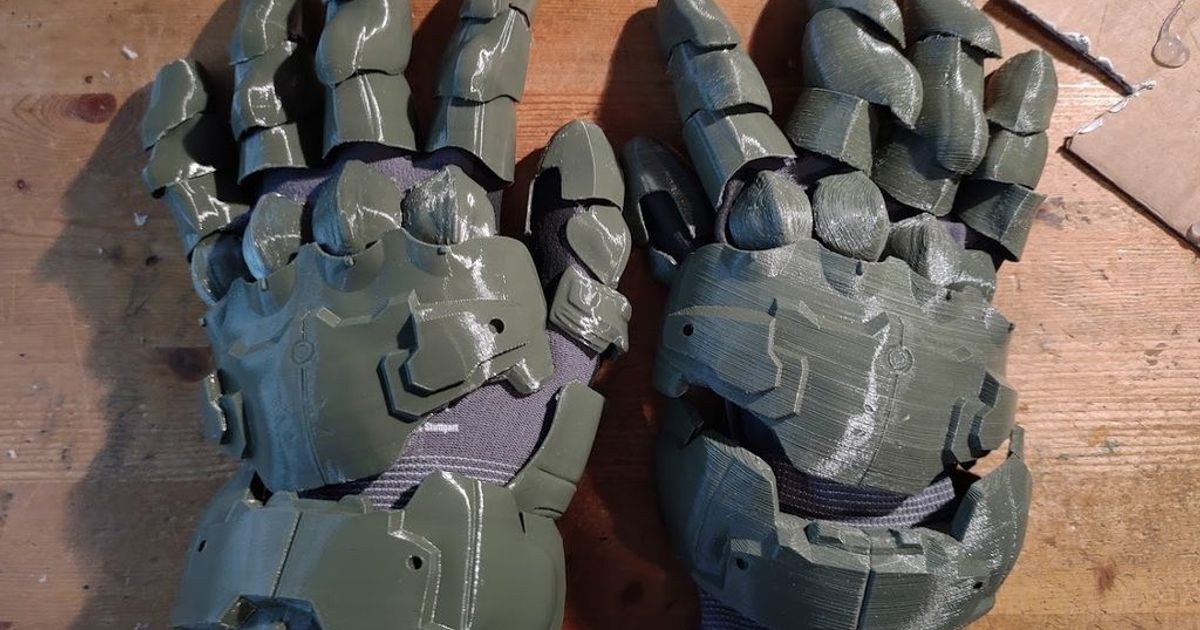 Untergang Jägerin Handschuh verbessert skaliert druckt 3D Modelle Kostüme Zubehör Cosplay Allgemeines Weltuntergangsjäger thingiverse 3D print model - Mito3D