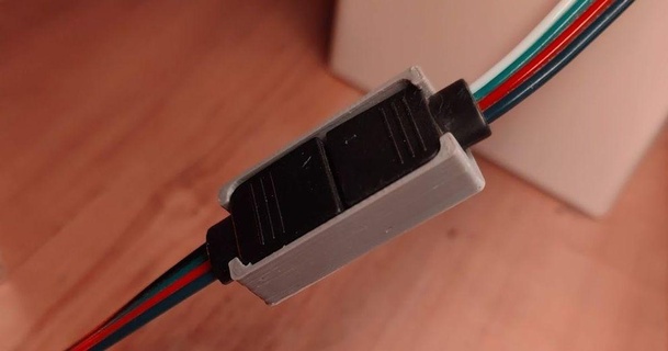 LED tira cable conexión proteccion huella 3D modelos pasatiempo hacedores electrónica ledmount llevada thingiverse rgbledstrip 3d print model - Mito3D