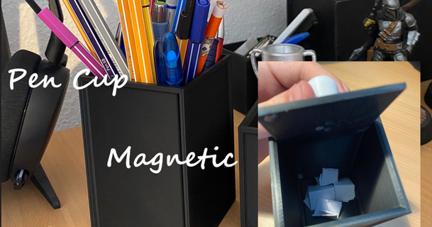 Stift Tasse magnetisch Geheimnis Fall Mantel aropix 3D Modelle Haushalt Büro sperren Geheimbehälter 3d print model - Mito3D